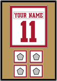 San Francisco Nameplate & Number (Back) Combined, With 4 Super Bowl Patches - Road White - Double Mat 3