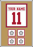 San Francisco Nameplate & Number (Back) Combined, With 4 Super Bowl Patches - Road White - Double Mat 3