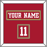San Francisco Nameplate & Number (Shoulder) - Home Red - Double Mat 2