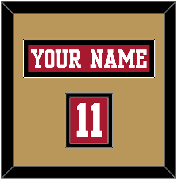 San Francisco Nameplate & Number (Shoulder) - Home Red - Double Mat 3