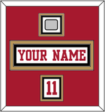 San Francisco Nameplate, Number (Shoulder) & Super Bowl Jersey Patch - Road White - Triple Mat 3