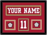 San Francisco Nameplate, Number (Shoulder) & 2 Super Bowl Jersey Patches - Home Red - Double Mat 2