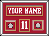 San Francisco Nameplate, Number (Shoulder) & 2 Super Bowl Jersey Patches - Home Red - Double Mat 2