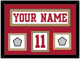 San Francisco Nameplate, Number (Shoulder) & 2 Super Bowl Jersey Patches - Road White - Double Mat 2