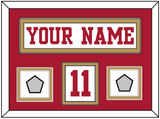 San Francisco Nameplate, Number (Shoulder) & 2 Super Bowl Jersey Patches - Road White - Double Mat 2