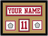 San Francisco Nameplate, Number (Shoulder) & 2 Super Bowl Jersey Patches - Road White - Double Mat 3