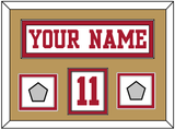 San Francisco Nameplate, Number (Shoulder) & 2 Super Bowl Jersey Patches - Road White - Double Mat 3