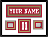 San Francisco Nameplate, Number (Shoulder) & 2 Super Bowl Jersey Patches - Home Red - Triple Mat 1