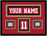 San Francisco Nameplate, Number (Shoulder) & 2 Super Bowl Jersey Patches - Home Red - Triple Mat 3