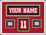 San Francisco Nameplate, Number (Shoulder) & 2 Super Bowl Jersey Patches - Home Red - Triple Mat 3