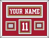 San Francisco Nameplate, Number (Shoulder) & 2 Super Bowl Jersey Patches - Home Red - Triple Mat 4