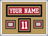 San Francisco Nameplate, Number (Shoulder) & 2 Super Bowl Jersey Patches - Home Red - Triple Mat 5
