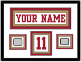 San Francisco Nameplate, Number (Shoulder) & 2 Super Bowl Jersey Patches - Road White - Triple Mat 1