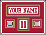 San Francisco Nameplate, Number (Shoulder) & 2 Super Bowl Jersey Patches - Road White - Triple Mat 2