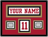 San Francisco Nameplate, Number (Shoulder) & 2 Super Bowl Jersey Patches - Road White - Triple Mat 3