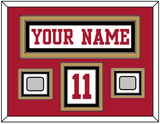 San Francisco Nameplate, Number (Shoulder) & 2 Super Bowl Jersey Patches - Road White - Triple Mat 3