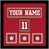San Francisco Nameplate, Number (Shoulder) & 3 Super Bowl Jersey Patches - Home Red - Double Mat 2