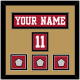 San Francisco Nameplate, Number (Shoulder) & 3 Super Bowl Jersey Patches - Home Red - Double Mat 3