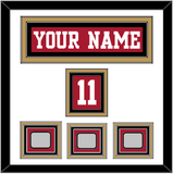 San Francisco Nameplate, Number (Shoulder) & 3 Super Bowl Jersey Patches - Home Red - Triple Mat 2