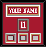 San Francisco Nameplate, Number (Shoulder) & 3 Super Bowl Jersey Patches - Home Red - Triple Mat 4