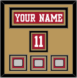 San Francisco Nameplate, Number (Shoulder) & 3 Super Bowl Jersey Patches - Home Red - Triple Mat 5