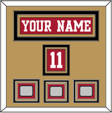 San Francisco Nameplate, Number (Shoulder) & 3 Super Bowl Jersey Patches - Home Red - Triple Mat 5