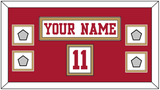 San Francisco Nameplate, Number (Shoulder) & 4 Super Bowl Jersey Patches - Road White - Double Mat 3