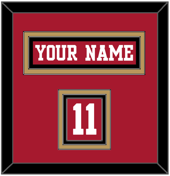 San Francisco Nameplate & Number (Shoulder) - Home Red - Triple Mat 4