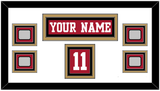 San Francisco Nameplate, Number (Shoulder) & 4 Super Bowl Jersey Patches - Home Red - Triple Mat 3