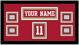 San Francisco Nameplate, Number (Shoulder) & 4 Super Bowl Jersey Patches - Home Red - Triple Mat 7