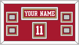 San Francisco Nameplate, Number (Shoulder) & 4 Super Bowl Jersey Patches - Home Red - Triple Mat 7