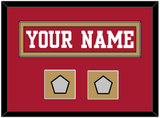 San Francisco Nameplate & 2 Super Bowl Patches - Home Red - Single Mat 3