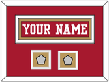 San Francisco Nameplate & 2 Super Bowl Patches - Home Red - Double Mat 7
