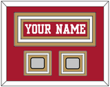 San Francisco Nameplate & 2 Super Bowl Patches - Home Red - Triple Mat 3