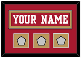 San Francisco Nameplate & 3 Super Bowl Patches - Home Red - Single Mat 2