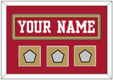 San Francisco Nameplate & 3 Super Bowl Patches - Home Red - Single Mat 2
