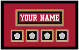San Francisco Nameplate & 4 Super Bowl Patches - Home Red - Double Mat 3