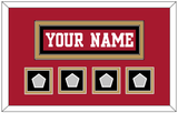 San Francisco Nameplate & 4 Super Bowl Patches - Home Red - Double Mat 3