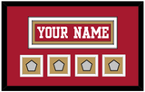 San Francisco Nameplate & 4 Super Bowl Patches - Home Red - Double Mat 4