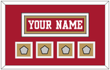 San Francisco Nameplate & 4 Super Bowl Patches - Home Red - Double Mat 4