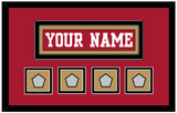 San Francisco Nameplate & 4 Super Bowl Patches - Home Red - Double Mat 5