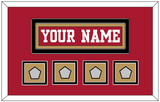 San Francisco Nameplate & 4 Super Bowl Patches - Home Red - Double Mat 5