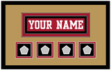 San Francisco Nameplate & 4 Super Bowl Patches - Home Red - Double Mat 6