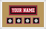 San Francisco Nameplate & 4 Super Bowl Patches - Home Red - Double Mat 6