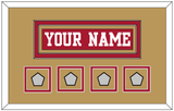 San Francisco Nameplate & 4 Super Bowl Patches - Home Red - Double Mat 7