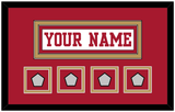 San Francisco Nameplate & 4 Super Bowl Patches - Road White - Double Mat 4