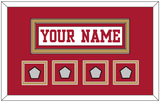 San Francisco Nameplate & 4 Super Bowl Patches - Road White - Double Mat 4