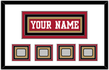 San Francisco Nameplate & 4 Super Bowl Patches - Home Red - Triple Mat 1