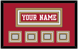San Francisco Nameplate & 4 Super Bowl Patches - Home Red - Triple Mat 2