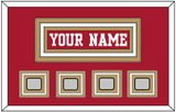 San Francisco Nameplate & 4 Super Bowl Patches - Home Red - Triple Mat 2
